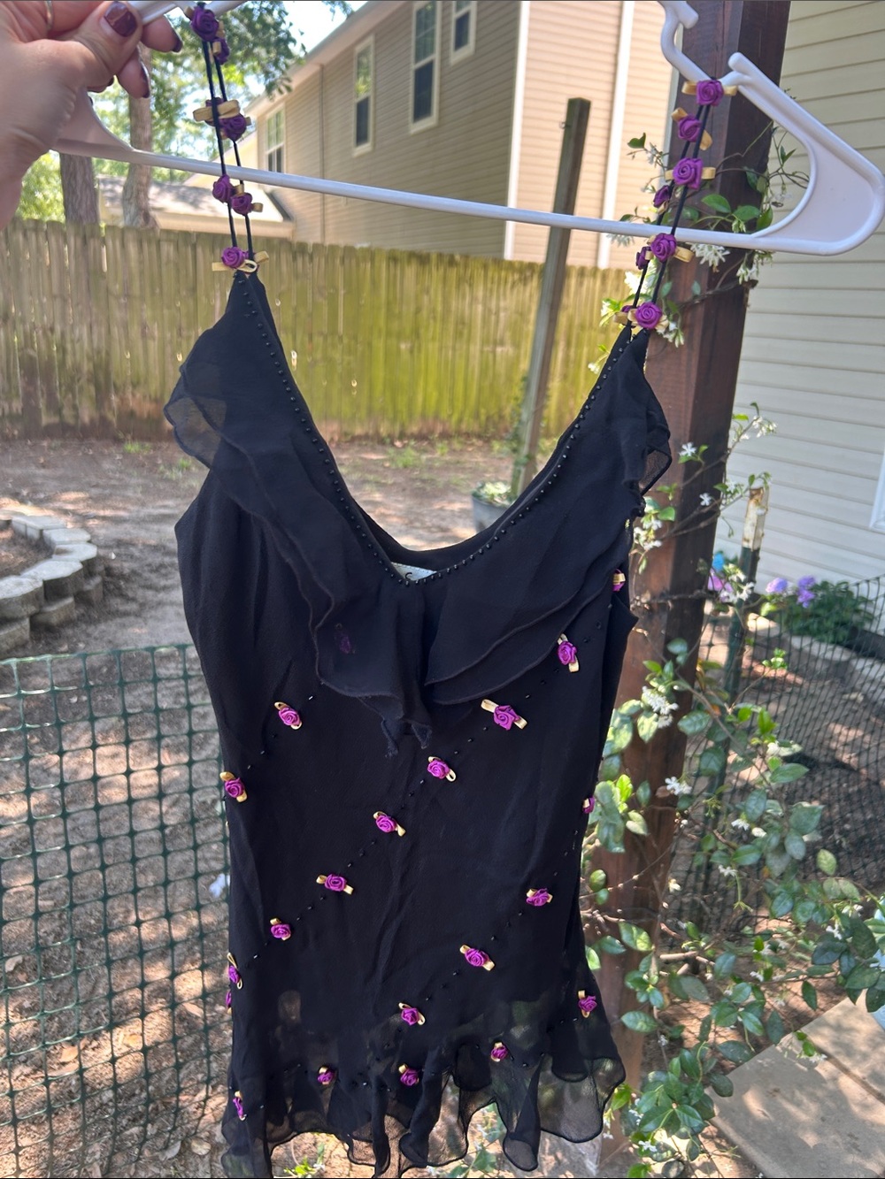 Y2K Elegant Beaded Silk Top with Flowers